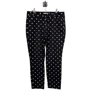 {Old Navy} "Pixie" Black Gold Polka Dot Tapered Straight Leg Ponte Dress Pants